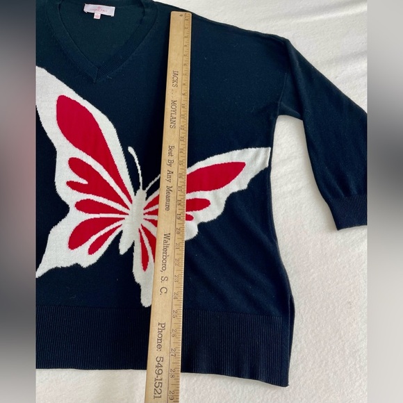 Laurie Felt Black sweater with a groovy, colorful butterfly on front. Size L - Picture 4 of 7